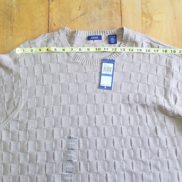 IZOD Camel Basketweave Pullover Sweater Size XL - Picture 8 of 8
